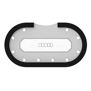 Table de poker Texas personnalisable de luxe avec éclairage LED, base ovale en bois de haute qualité, porte-gobelets pour le jeu et le Mahjong - Product Image 1