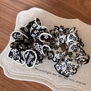 Chouchou coréen à pois et motifs floraux, élégant, très élastique, accessoire capillaire de luxe <span class=keywords><strong>pour</strong></span> <span class=keywords><strong>chignon</strong></span> - Product Image 3