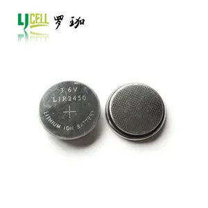 LIR2450 120 2600mah の 3.6v リチウムイオン充電式ボタン電池 LIR2450