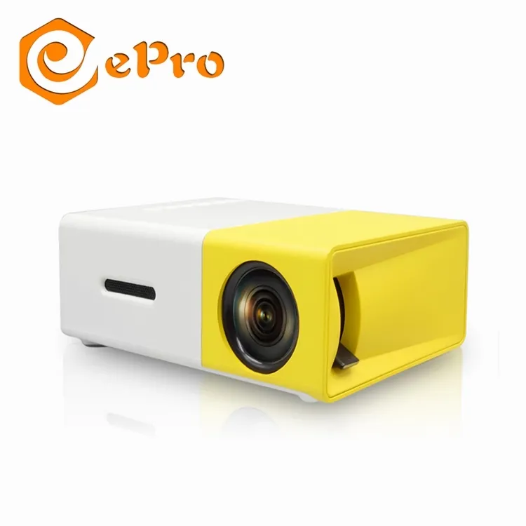 LED Proyektor Epro Kuning Emas-300 LCD Proyektor Mendukung HD 1080P Mini Proyektor Panjang Umur Lampu