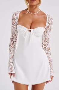 Elegante Abito in Pizzo con <span class=keywords><strong>Schiena</strong></span> <span class=keywords><strong>Scoperta</strong></span> e <span class=keywords><strong>Maniche</strong></span> <span class=keywords><strong>Lunghe</strong></span>, Stile Europeo e Americano 2025 - Product Image 5