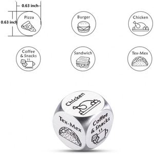Couple Gifts for Boyfriend <b>Girlfriend</b> Food Decider Gifts for Husband Wife Stainless Steel Food Decision Dice - Product Image 2