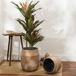 도매 현대 북유럽 스타일 장식용 가정 정원 대형 세라믹 화분 섬유 점토 화분 가정 정원 독특한 수제 화분 - Product Image 2