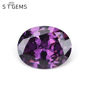 Direct Factory <strong>Synthetic</strong> <strong>Diamond</strong> Amethyst <strong>Machine</strong> Cut Oval Shape Cubic Zirconia Gems for Rings - Product Image 1