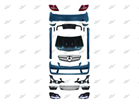 Kit carrosserie en plastique pour Mercedes Benz W204 2008-2010, mise à niveau vers C63 AMG |   Haute Performance | |   Lifting du visage |   OEM