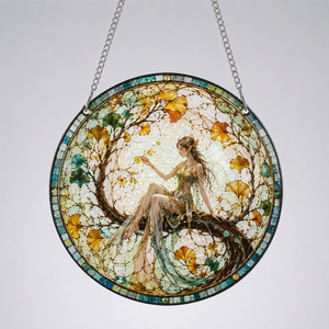 Xinhangchen Décoration Murale Artistique Moderne Thème Gobelin en Vitrail avec Cristal Naturel, Cadeau d'Anniversaire, Décoration de Fenêtre - Product Image 1