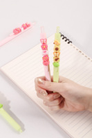 Nouveau design mignon : Stylo en plastique DIY Jenga à motif floral pour enfants et étudiants, écriture 0,5 mm