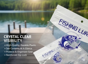 Moisture Proof 3 Side Seal PE <b>PET</b> Transparent Custom Logo Fish Lure Bait Zipper Bag Packaging Gravure Printing Surface - Product Image 4