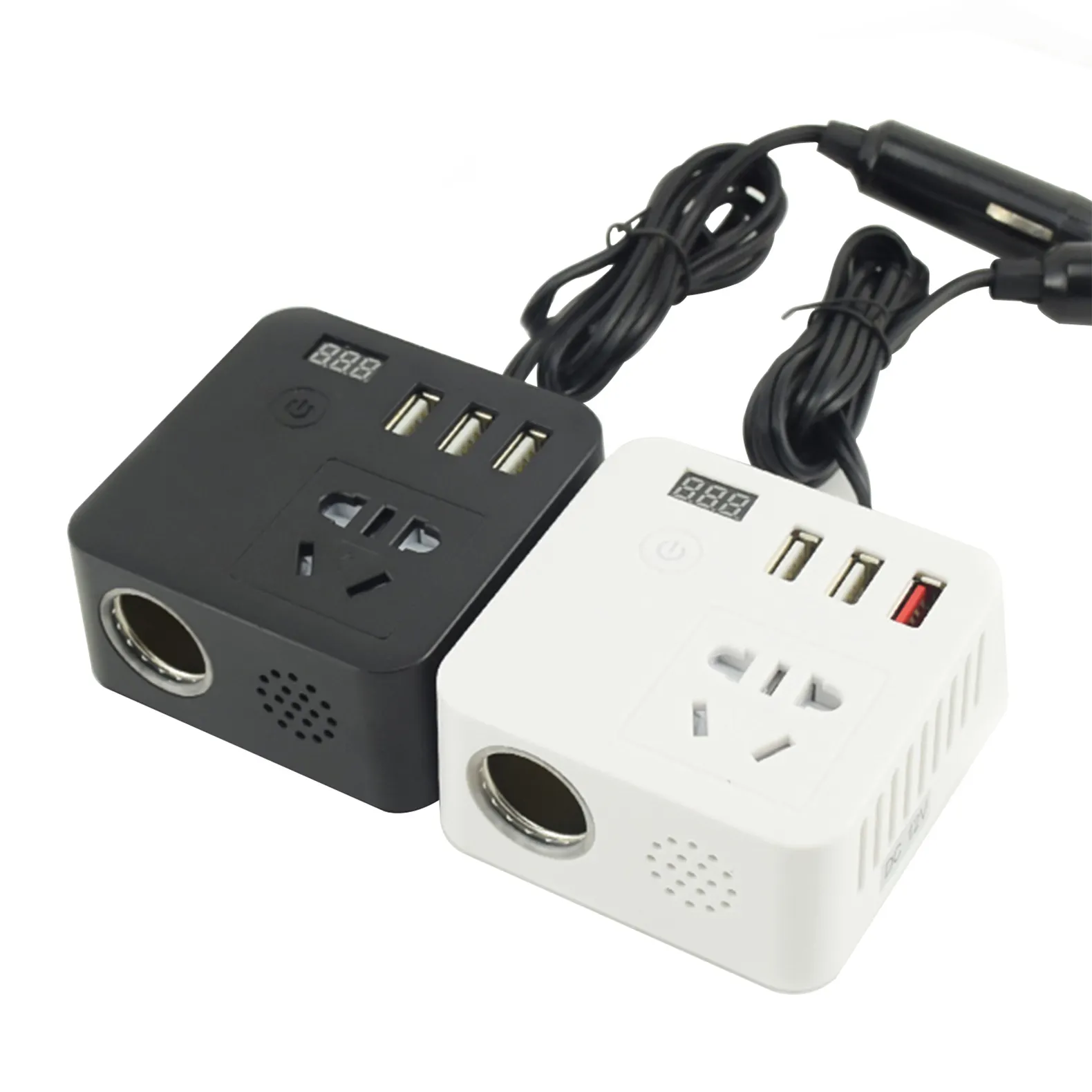 Corrente schermo Lcd potenza nominale 120W 12V 220V convertitore adattatore per auto spine Inverter di potenza con prese cc di estensione Usb Qc3.0