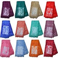 Tissu en dentelle perlée fait main haut de gamme, tissu en dentelle africaine Asoebi de luxe brodé de pierres pour accessoires de couture de mariage