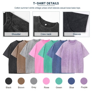 Impression hip hop personnalisée impression bouffée promotionnelle en plein air vintage col rond vêtements de rue en coton batik lavé à l'acide t-shirt pour hommes - Product Image 6