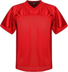 Áo bóng bầu dục Mỹ ngắn tay bán buôn, chất liệu lưới polyester thoáng khí, đồng phục thể thao tập luyện, nhiều màu sắc, trơn không in - Product Image 4