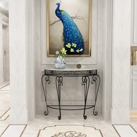 Table console en marbre demi-cercle SWT, style français, table haute pour couloir
