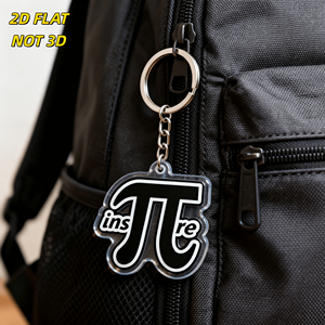 Llavero con Símbolo de Pi Audaz y Diseño de Palabras Caligráficas, Accesorio Nerd de Matemáticas y Motivación para Bolsos, Llaves y Mochilas - Product Image 3