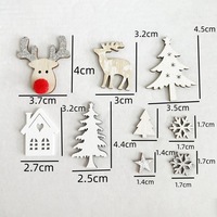Ornements de Noël européens et américains, flocons de neige en bois blanc pur ultra-brillants, assortiment d'élans pour arbre de Noël