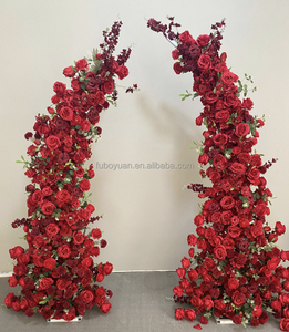 Lujo azul blanco boda arco decoración círculo flor Artificial fila guirnalda para eventos de fondo fiesta decoración cuerno arco diseño - Product Image 5