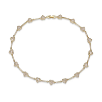Collier en cuivre couleur zircon en forme de cœur avec chaîne en bambou, plaqué or 18 carats, pour femme, bijoux haut de gamme de niche, idéal pour les soirées