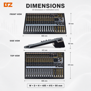 DSZ <span class=keywords><strong>DS</strong></span>-16P-2 Mixer Digitale Professionale a 16 Canali 2 Gruppi con DSP 24-bit, Bluetooth, MP3, USB, Ingressi XLR, Uscita Stereo 30W - Product Image 1