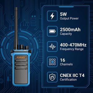 KENEARD KE350EX 5W Walkie Talkie Analógico a Prueba de Explosiones, Certificado CNEX, 2500mAh, Frecuencia de un Toque, Radio Bidireccional Inalámbrica - Product Image 6