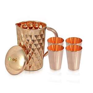 ชุดเหยือกเลมอนทองแดง5ชิ้นและแก้ว4ใบสำหรับงานแต่งงานและของตกแต่งบ้าน - Product Image 2