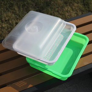 Nursery Trays With Lids Rectangle Resin Reusable For Seedling <b>Vegetables</b> Bean Sprouts Growing - Product Image 1