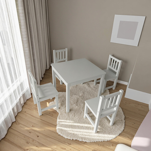 Set di Mobili Moderni in Legno per Asilo Nido per 4 Persone, Tavolo e Sedie Sicuri per Soggiorno e Ufficio Domestico con Design Ecologico - Product Image 1