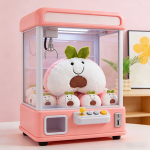 ของเล่นตุ๊กตาการ์ตูนอนิเมะขนาด 8 นิ้ว 30000 แบบ ดีไซน์หน้ายิ้มสีพีช ของเล่นตุ๊กตาผ้าเนื้อนุ่ม สำหรับเครื่องคีบตุ๊กตา - Product Image 1