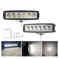 DC12V plastique 6 pouces 18W LED barre lumineuse de travail 6LED barre lumineuse de voiture faisceau de tache 6000K voiture moto conduite lampe pour UTV ATV 4X4 camion