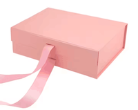 Kartonverpackung Luxus Benutzerdefiniertes Logo Fabrikverpackung Starre Karton Faltbare Matte Rosa Magnetische Geschenkbox