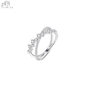 Nouveautés Bijoux Bague empilable à porter au quotidien Design simple Diamants naturels véritables Bague en or blanc massif 18 carats pour couple - Product Image 2