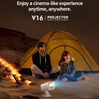 2025 nouveau projecteur intelligent V16 coloré 4K Android 12 Rotation à 230 ° Protection des yeux Mini Portable 1080P projecteur LCD de cinéma maison