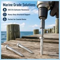 304 316 Stainless Steel Hexagon Wood Screws DIN 571 Metric Lag Bolts M6-M12 Anti-Rust Fasteners for Timber Construction