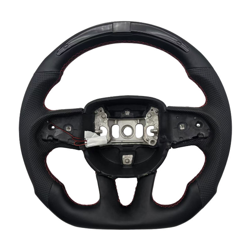 หนังเรียบ + ไฟ LED + เย็บสีแดง