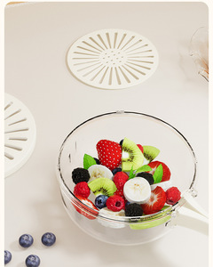 Poignées pliables avec couvercle Double couche <span class=keywords><strong>panier</strong></span> de vidange de lavage de légumes bol <span class=keywords><strong>à</strong></span> <span class=keywords><strong>salade</strong></span> cuisine réfrigérateur bol de vidange multifonctionnel - Product Image 5