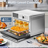 Horno de Convección y Freidora de Aire Dual de 30L, 10 en 1, Eléctrico OTG para Pizza y Repostería, Tostadora Doméstica Combinada con Asador y Deshidratador