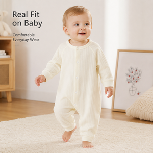 Tutina Primaverile per Neonati, Pigiama a Maniche Lunghe in Cotone Confortevole, <span class=keywords><strong>Tuta</strong></span> Intera per Bambini - Product Image 1