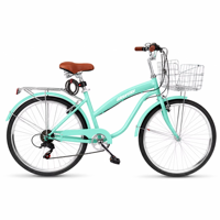 Vélo de ville classique en gros d'usine, cadre en acier, fourche rigide 24/26 pouces, 7 vitesses, vélo de banlieue urbain, jantes en alliage d'aluminium GCC