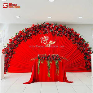 Arche florale rose vif 2M*2M Arche de fleurs artificielle en forme de cœur pour une proposition romantique Décoration de fond - Product Image 2