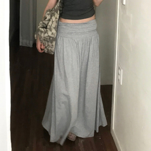 Korean lazy style solid color wide <b>waist</b> ruched flattering <b>elastic</b> knit <b>skirt</b> gentle versatile simple casual long <b>skirt</b> - Product Image 2