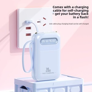 Mini batterie externe LED tout-en-un 20000mAh avec câble intégré, alimentation portable pour extérieur, <span class=keywords><strong>chargeur</strong></span> compact - Product Image 3