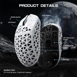 Ratón para Juegos ATTACK SHARK R5 Ultraligero de Fibra de Carbono con Sensor PAW3950MAX Inalámbrico con Frecuencia de Actualización de 8000Hz - Product Image 6