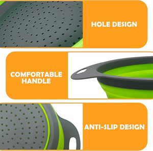 En gros Bols passoires pliables en silicone de qualité alimentaire pour cuisine - Product Image 5