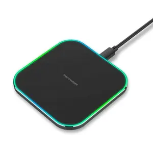 Trending products 2023 new arrival Mobile Fast Charge Station Wireless Charger Pad Led Light With Wireless Charging Function