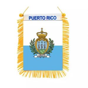 Bandera de Puerto Rico con Logotipo Personalizado, Técnica de Impresión Digital para Espejo Retrovisor de Coche y Decoración del Hogar - Product Image 2