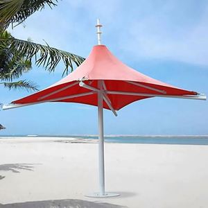 ร่มกันแดดแบบปรับแต่งได้สำหรับลานบ้าน ชายหาด สีขาวแดง กันน้ำ - Product Image 2