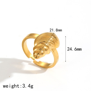 Geometric Marine Element Stainless Steel <b>Ring</b> Women Fashionable Seashell <b>Titanium</b> Steel <b>Ring</b> Gift Jewelry - Product Image 5