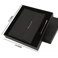 Ensemble de carnet et stylo en cuir PU de luxe personnalisé, porte-cartes de visite, journal avec logo personnalisé pour l'école, le bureau, cadeau