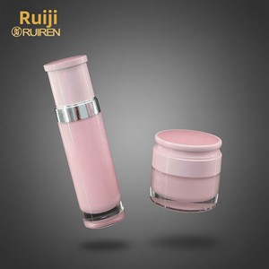 Direktlieferung ab Werk 3,3 oz Premium Acryl Doppelwandige Vakuum-Gerade Flasche mit Siebdruck für Lotionen, Seren, Cremes - Product Image 1