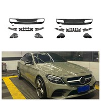 Pare-chocs pour Mercedes Benz W205 2015-2021, kit carrosserie modifié 2016 C63 AMG, pare-chocs avant GT AMG, calandre argentée noire, kit carrosserie W205 C63