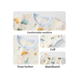 Conjunto de Verano de <span class=keywords><strong>Dos</strong></span> Piezas para Bebés, Niños y Niñas, Camiseta de Manga Corta y Pantalones Cortos, 100% Algodón, Estilo Delgado, Lindo Estampado Animal - Product Image 4